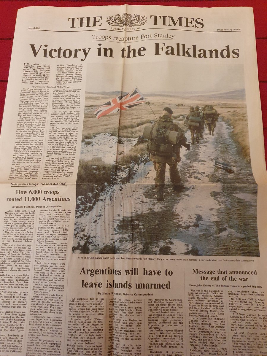 On this day, 41 years ago, the Falkland Islands were liberated after 74 days of illegal Argentine occupation. We give thanks for all those who liberated the Islands and remember the 255 UK servicemen and 3 Islanders who gave their lives in the war. #WeWillRememberThem