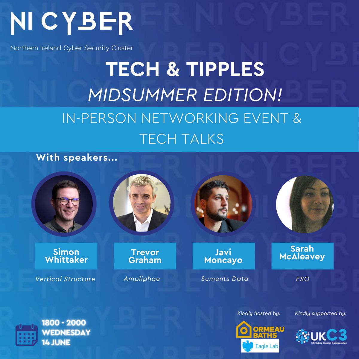 Suments Data (@suments) on Twitter photo 📢Today!
<a href="/NICyber/">Northern Ireland Cyber Security Cluster</a> in-person networking event.
Join us this evening for tech talks and drinks in our beloved <a href="/ormeaubaths/">ormeaubaths</a> space in Belfast.
Supported by <a href="/UKcyber3/">UKC3</a>
🖊 Register here: lnkd.in/edMs9s8F 📢Today!
<a href="/NICyber/">Northern Ireland Cyber Security Cluster</a> in-person networking event.
Join us this evening for tech talks and drinks in our beloved <a href="/ormeaubaths/">ormeaubaths</a> space in Belfast.
Supported by <a href="/UKcyber3/">UKC3</a>
🖊 Register here: lnkd.in/edMs9s8F