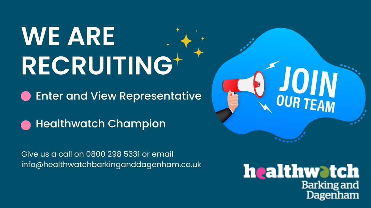 Are you passionate about improving healthcare experiences? Healthwatch Barking and Dagenham is seeking dedicated volunteers to conduct research, gather feedback, and advocate for positive change. Join us today! #HealthcareAdvocacy #VolunteerRole