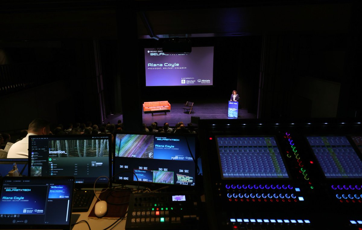 SoftwareNI's tweet photo. Speaking to an audience of over 200, he said that as technologists, we need to help NI build on its current ecosystem and attract more investment here while building the skills pipeline and supporting SMEs. #BelfastxTech https://t.co/wk23i9Rzun
