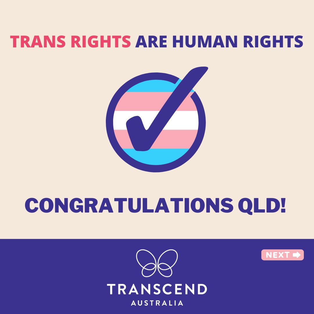 Transcend Australia (@transcend_aust) on Twitter photo 🏳️⚧️We won! Queensland has joined Victoria, Tasmania, Northern Territory, South Australia and the ACT in passing legislation to remove the requirement for transgender people to undergo surgery before updating their gender identity on birth certificates.🏳️⚧️ 🏳️⚧️We won! Queensland has joined Victoria, Tasmania, Northern Territory, South Australia and the ACT in passing legislation to remove the requirement for transgender people to undergo surgery before updating their gender identity on birth certificates.🏳️⚧️
