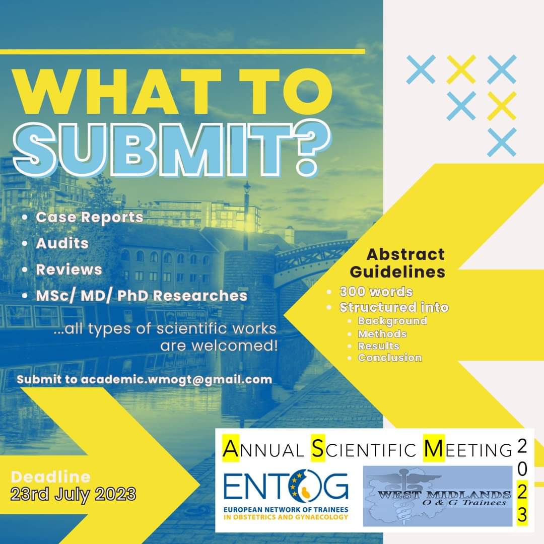 ENTOG Scientific Meeting
'Periconception: The Future'
📅 Friday 22nd September 2023
🌍 Midlands Arts Centre, Birmingham, UK