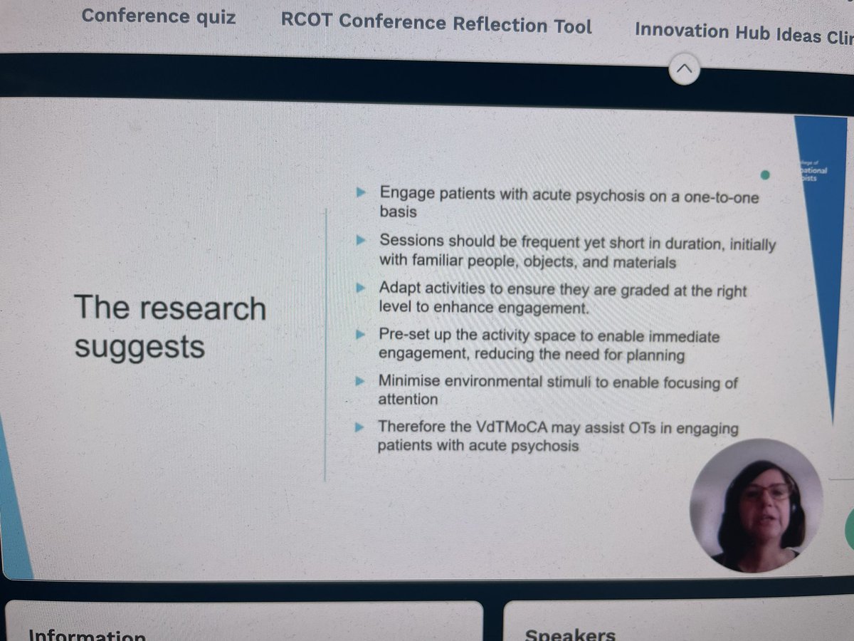 SINetwork's tweet photo. @VdTMoCAFUK #creativeability governs an individual’s motivation to participate &amp; is influenced by a ‘just right challenge’ similar to #sensoryintegration #rcot2023 https://t.co/xLc1FM08qe