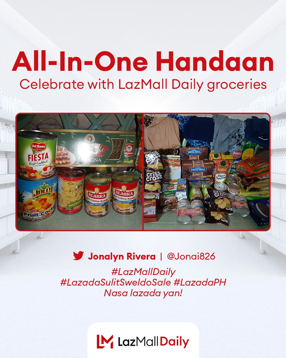 For flexing your groceries, deserve na deserve niyo ang win na ‘to! 🛒

Get your groceries with an All-In-One fast delivery and shipping fee by shopping in #LazMallDaily 💖 lzd.co/LazMallDailyPH

#LazadaPH