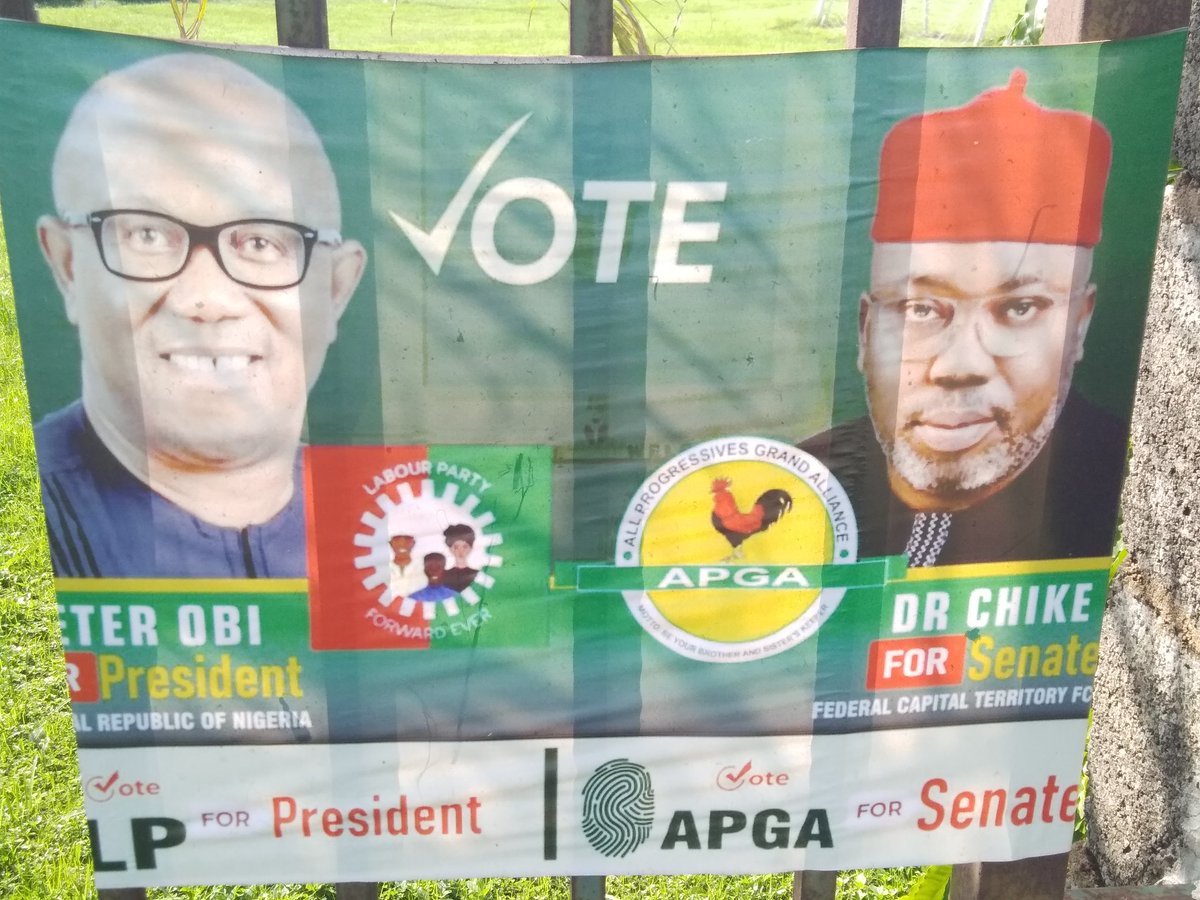 I saw this election poster in my street this morning

This is a quick reminder that during the elections, candidates from ADC, YPP, APGA, and some PDP & APC, actually used Mr. Peter Obi's picture to do their campaigns. And many won.

Ganduje Akwa Ibom Supreme Court Rivers Kano