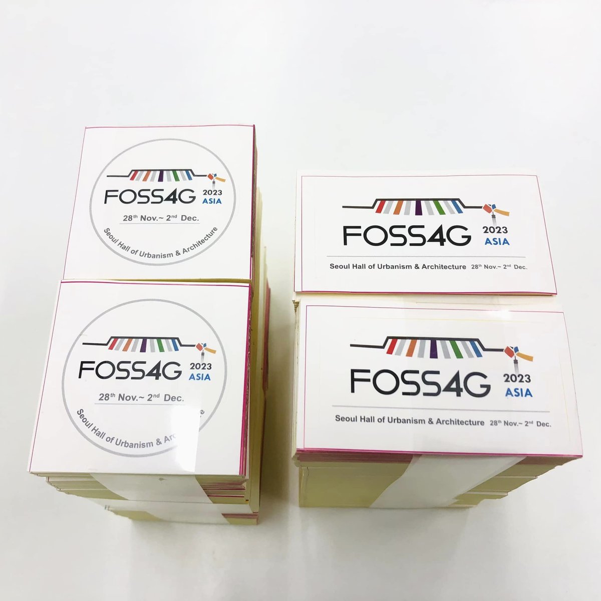 #OSGeo Korea has printed #FOSS4G-Asia promotional stickers. If you want to receive stickers for promoting the event, let me know. We'll cover the postage & send the stickers to you. FOSS4G-Asia 2023 will be held in Seoul from November 28th to December 2nd. foss4g.asia/2023