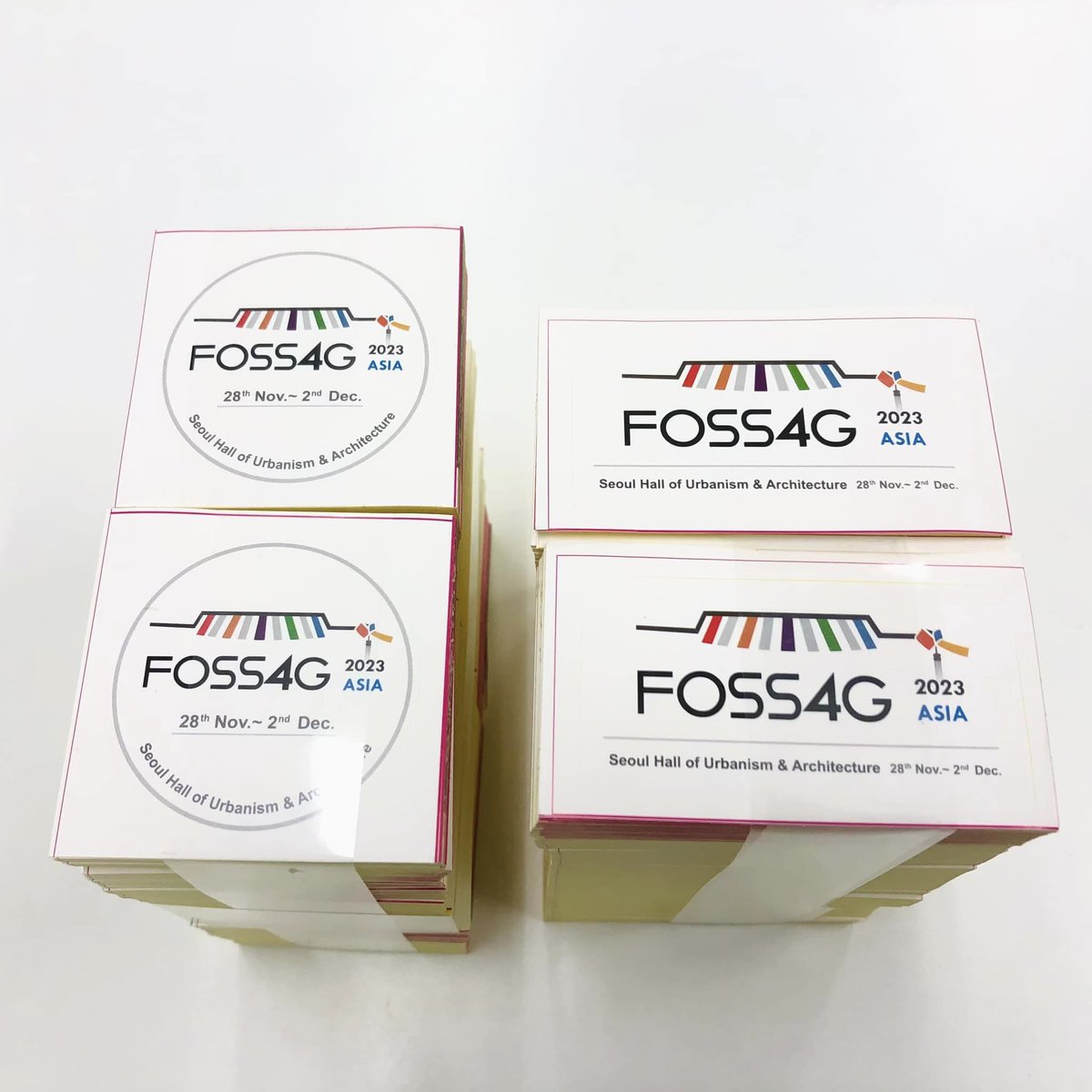 endofcap's tweet photo. #OSGeo Korea has printed #FOSS4G-Asia promotional stickers. If you want to receive stickers for promoting the event, let me know. We'll cover the postage &amp; send the stickers to you. FOSS4G-Asia 2023 will be held in Seoul from November 28th to December 2nd. https://t.co/lBCZtbhiCZ https://t.co/fAJjP2zJda