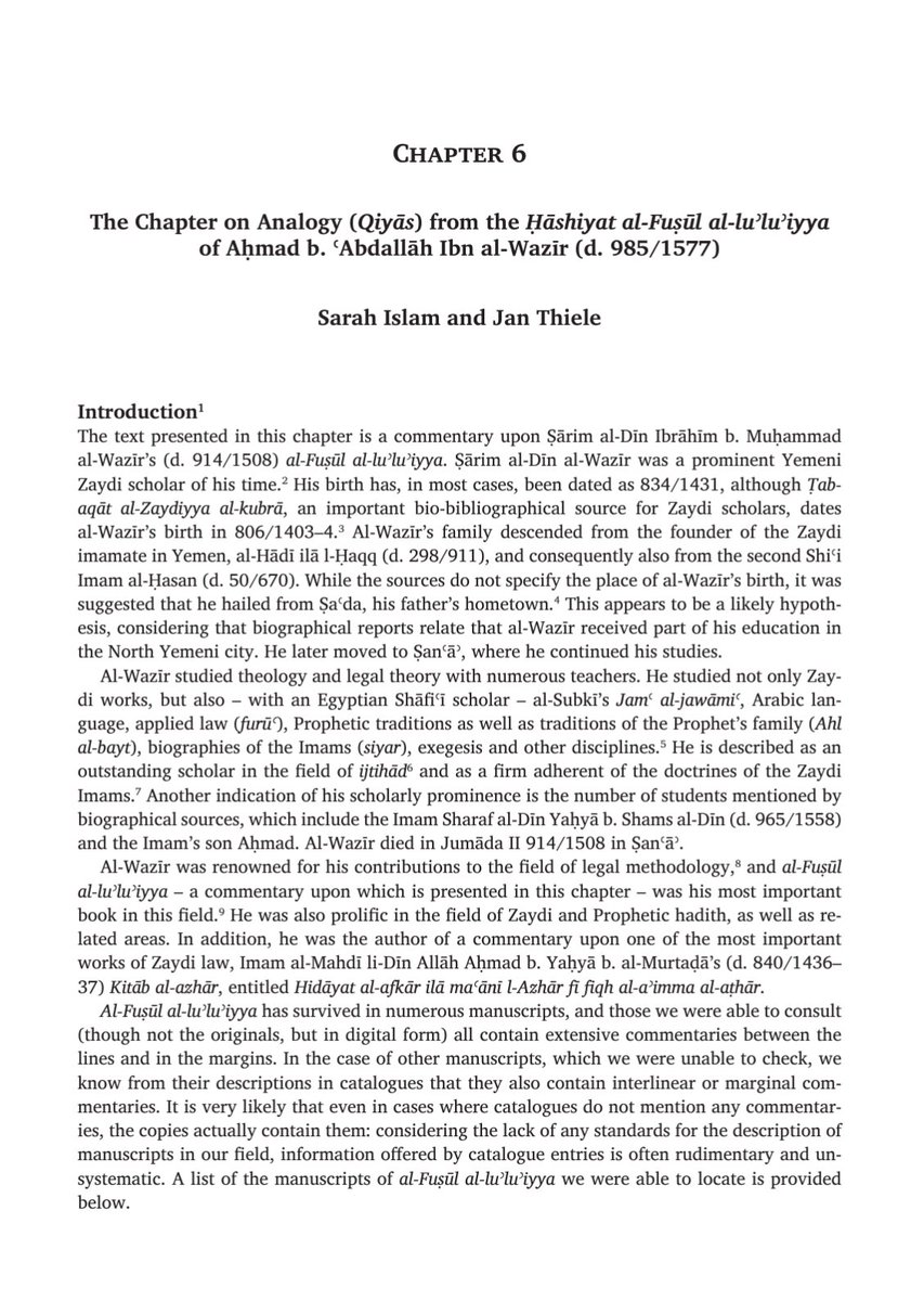 The Chapter on Analogy (Qiyās) from the Ḥāshiyat al-Fuṣūl al-luʾluʾiyya of Aḥmad b. ʿAbdallāh Ibn al-Wazīr (d. 985/1577)
Por Islam, Sarah; Thiele, Jan <a href="/jathiele/">Jan Thiele</a> <a href="/ILC_CSIC/">ILC</a> 
#openaccess #accesoabierto <a href="/DigitalCSIC/">Digital.CSIC</a>
Acceso en línea
⬇️⬇️⬇️⬇️
hdl.handle.net/10261/311278