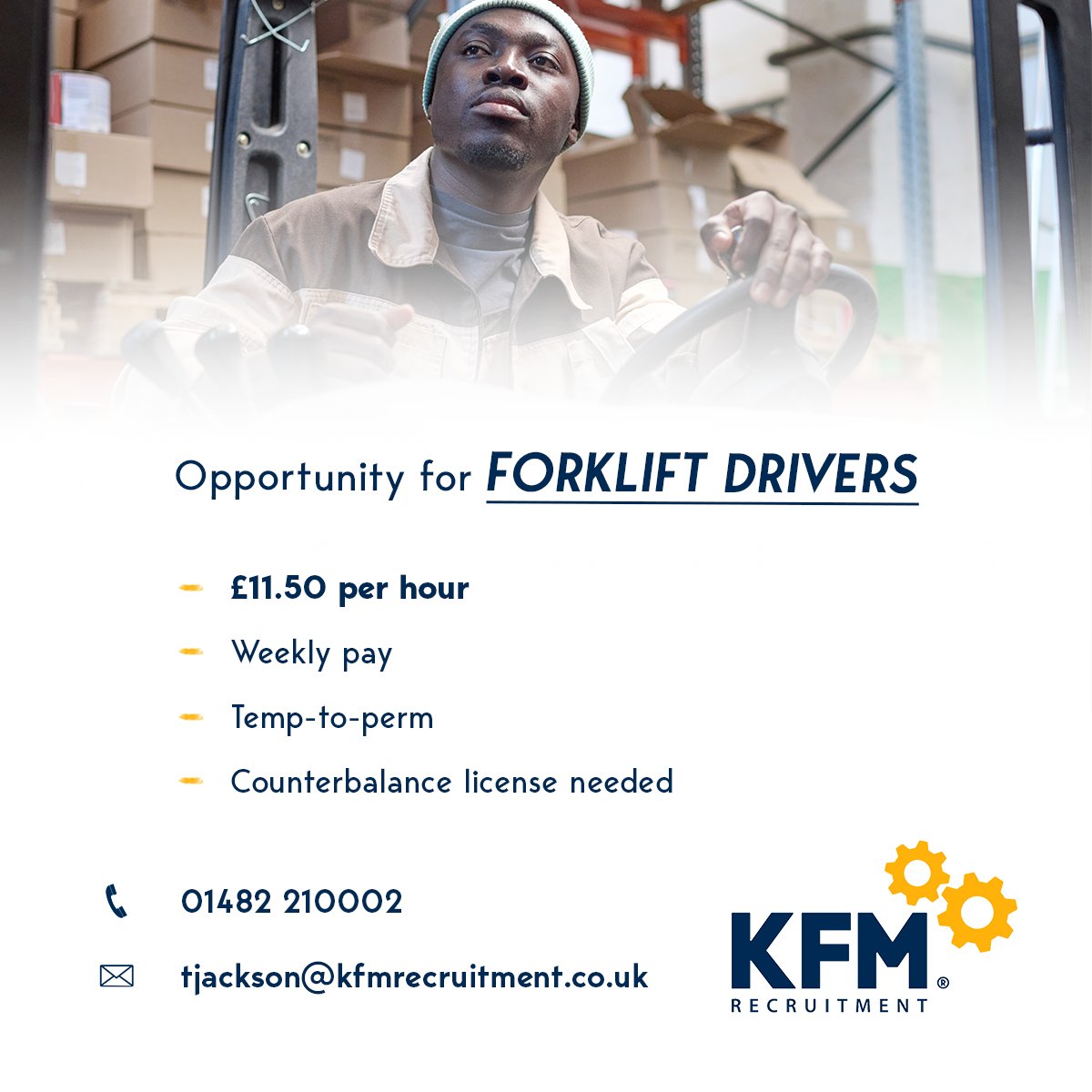 If you've got a valid Counterbalance Forklift license, we've got a new opportunity for you! Call a member of our team on 01482 210002 for more information. #careers #forkliftjob #foklift #hulljobs #jobsinhull #hiring