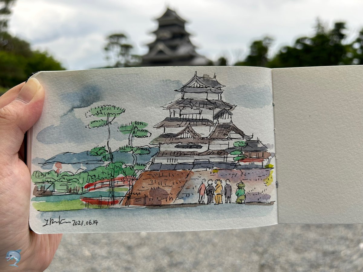 "You can be famous"って旅行客に声かけられた。有名になれるかな〜  #トラベラーズノート #travelersnotebook #sketch #Nagano #watercolor