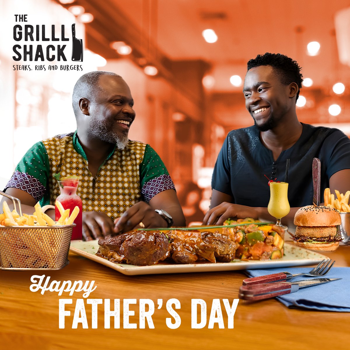 GrilllShackKe's tweet photo. Give the dad in your life what he really wants. A perfect steak and an aged whiskey, served neat.🥩🥃
#GrillShackKe #FathersDay2023 #HappyFathersDay https://t.co/7tLAs2hPA2