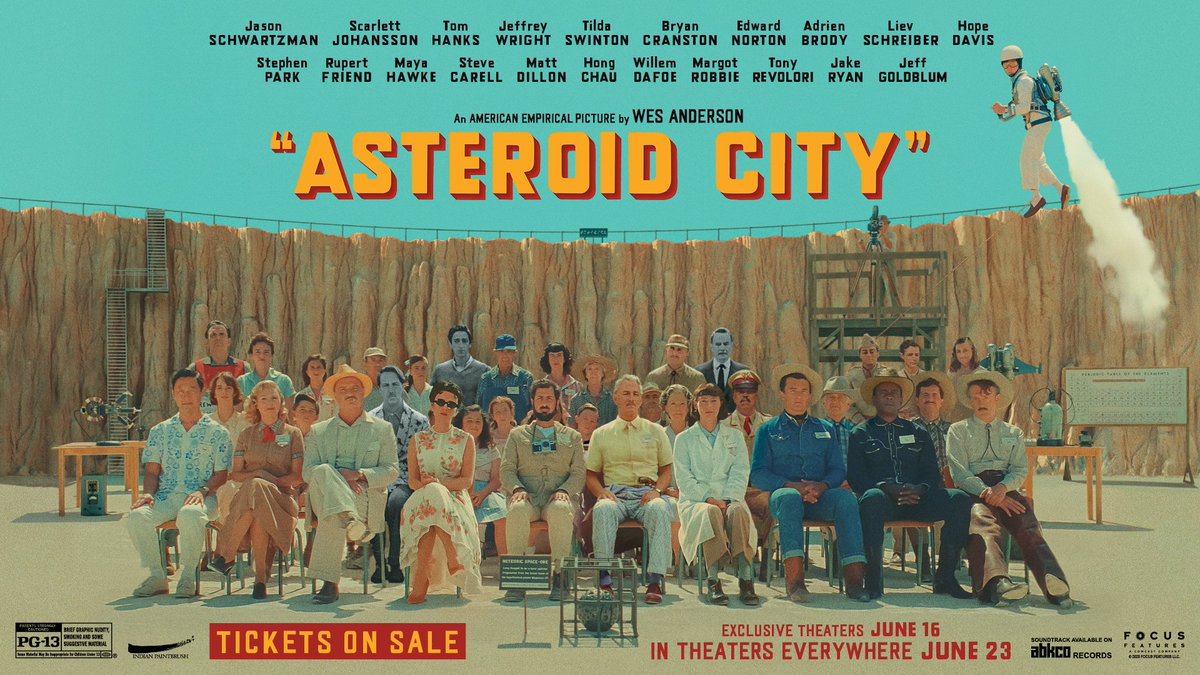 @AsteroidCity opens Thu. 6/22
🎟️ bit.ly/37KJsok 

#AsteroidCity  @FocusFeatures 
@UniversalPics @comcast
#AvonTheatre #Cinema