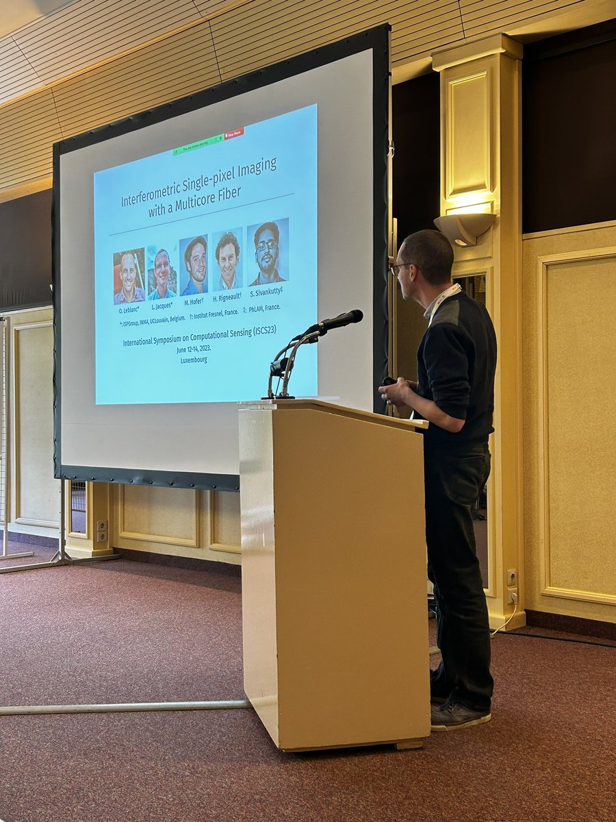ISCompSensing's tweet image. @jacquesdurden is delivering a talk on “interferometric single-pixel imaging with a multicore fiber” at #ISCS23