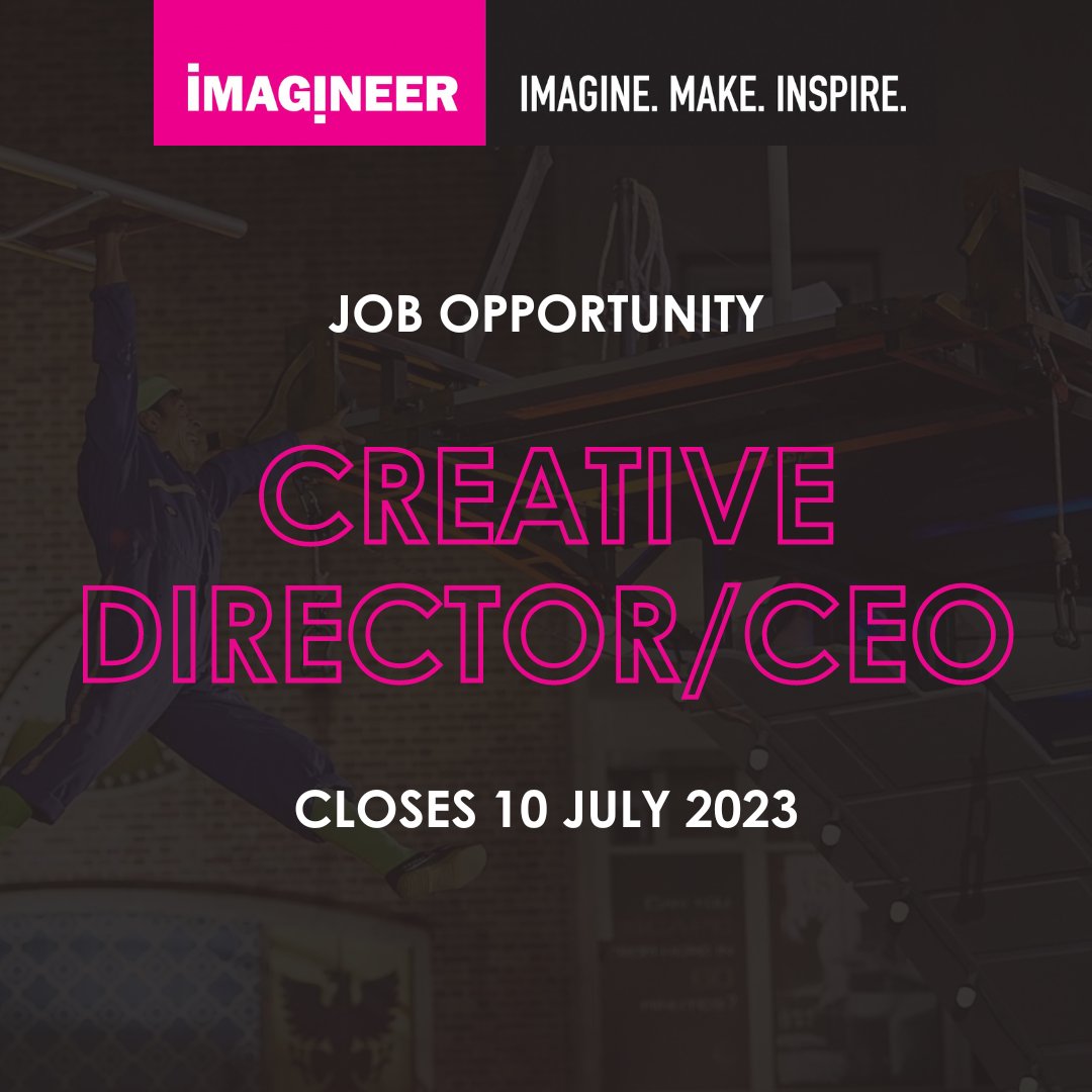Could you be Imagineer's next Creative Director/CEO? We're searching for a visionary and creative individual to shape Imagineer's future and lead us into our new phase as an NPO and beyond, taking over from founder Jane Hytch. Sounds like you? imagineer-productions.co.uk/jobs/ #ArtsJobs