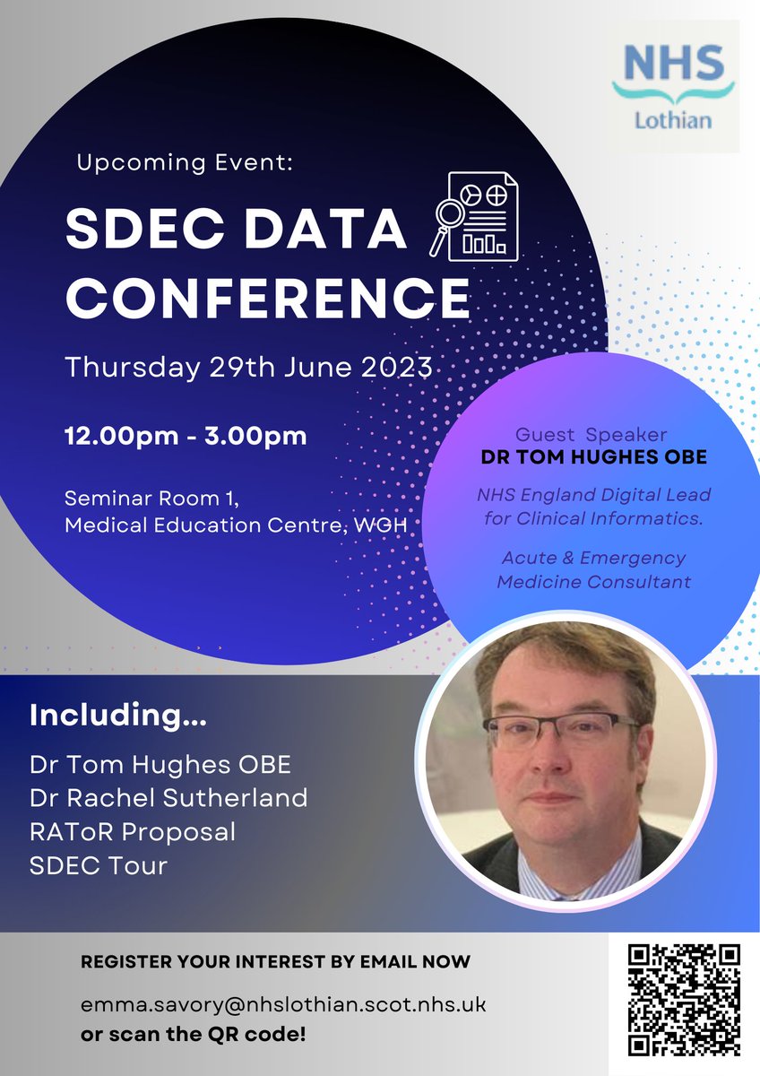 SDEC Data Conference - Thursday 29th June 2023

Are you a healthcare professional with a keen interest in data driven service?

Register your interest now to secure an invite, and hear about all things SDEC care, and informatics.

Featuring Guest Speaker, Dr Tom Hughes OBE.