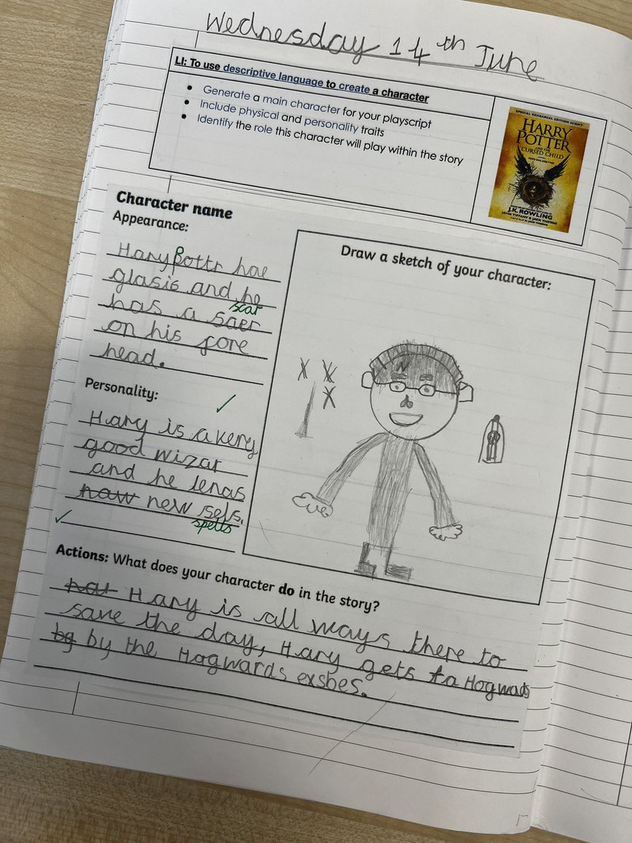 FoxfldPalm1's tweet photo. Today we created a main character for our stories, based on the films of Harry Potter. We thought about which Hogwarts house our character belongs in by according to which values are important to us, e.g bravery, friendship and determination. ❤️💛💚💙 @foxfield @IPAT_Edu https://t.co/L1fNIK34Ti
