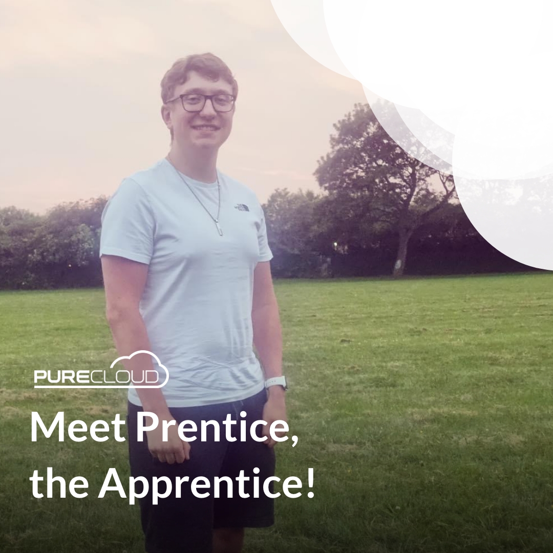 Say hello to Prentice, our apprentice here at Pure Cloud Solutions! Prentice has been with us for almost a year. He's thrown himself into his new position with the Engineer Team. Thank you Prentice for all of your hard work so far, we love having you on board! #PureCloud #Team