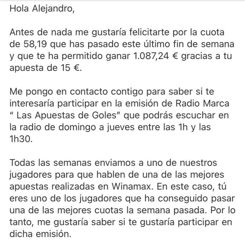 GiambiProno's tweet photo. Gente‼️

Nos vemos esta noche en @RadioMARCA para hablar de la combinada de 1.087€ que acerté el fin de semana pasado en @WinamaxDeportes 

Os espero a todos‼️ https://t.co/1x9mGgaDQS