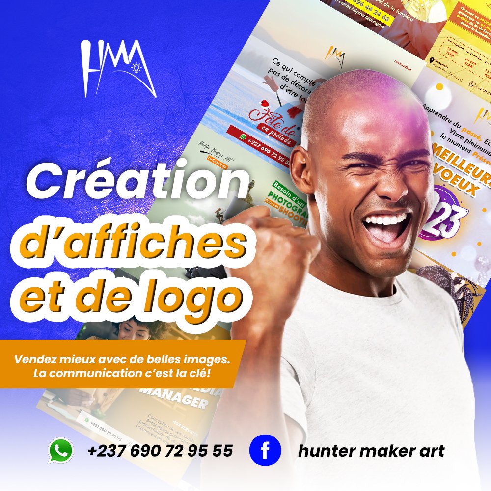 hunter_maker's tweet image. Creation de #logo et #affiches! Une seule adresse #hunter_maker_art
+237 690 72 95 55