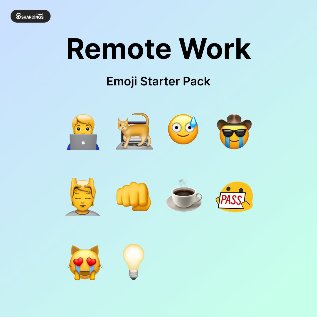 Remote Work Emoji Starter Pack is here! 😗✨

Which emoji is the most relatable to you?🎯

Shardings Meet
Ideas Over Hierarchy

#Microsoft #Apple #VideoConferencing #Google #NothingPhone2