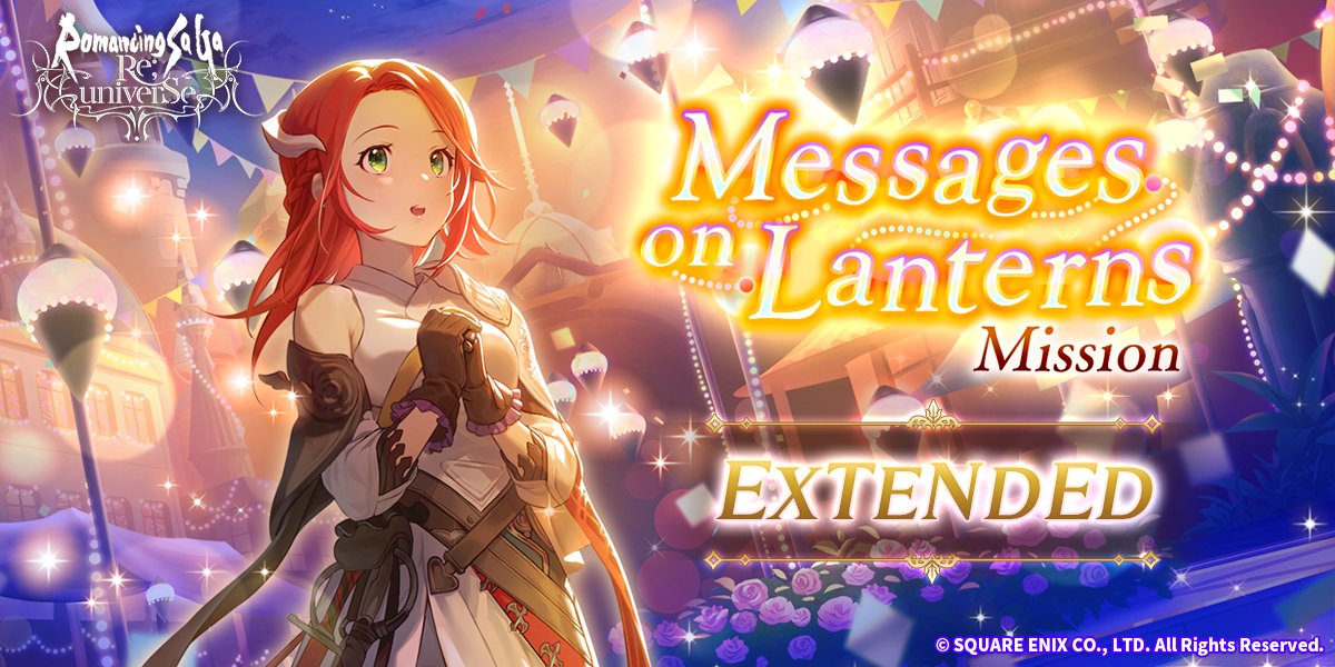 reuniverse_en's tweet photo. Messages on Lanterns: Mission EXTENDED!

Don't forget to leave a message every day for our Event #1 "Messages on Lanterns: Write Your Wishes"!

Invite your fellow players to join! Get those 1,500 jewels!

👉3rd Anniversary Special Site: https://t.co/iC8RhHnapU https://t.co/q9NE2j5ghL