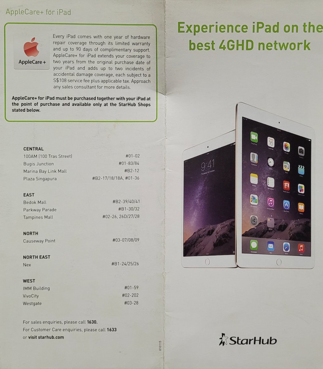 Aquis_GN's tweet photo. Apple iPad Air 2 &amp; Mini 3 for #Starhub, 2014.
#iPadMini3 #iPadAir4 #SmartphonePamphlets https://t.co/RmOGsa94Hq