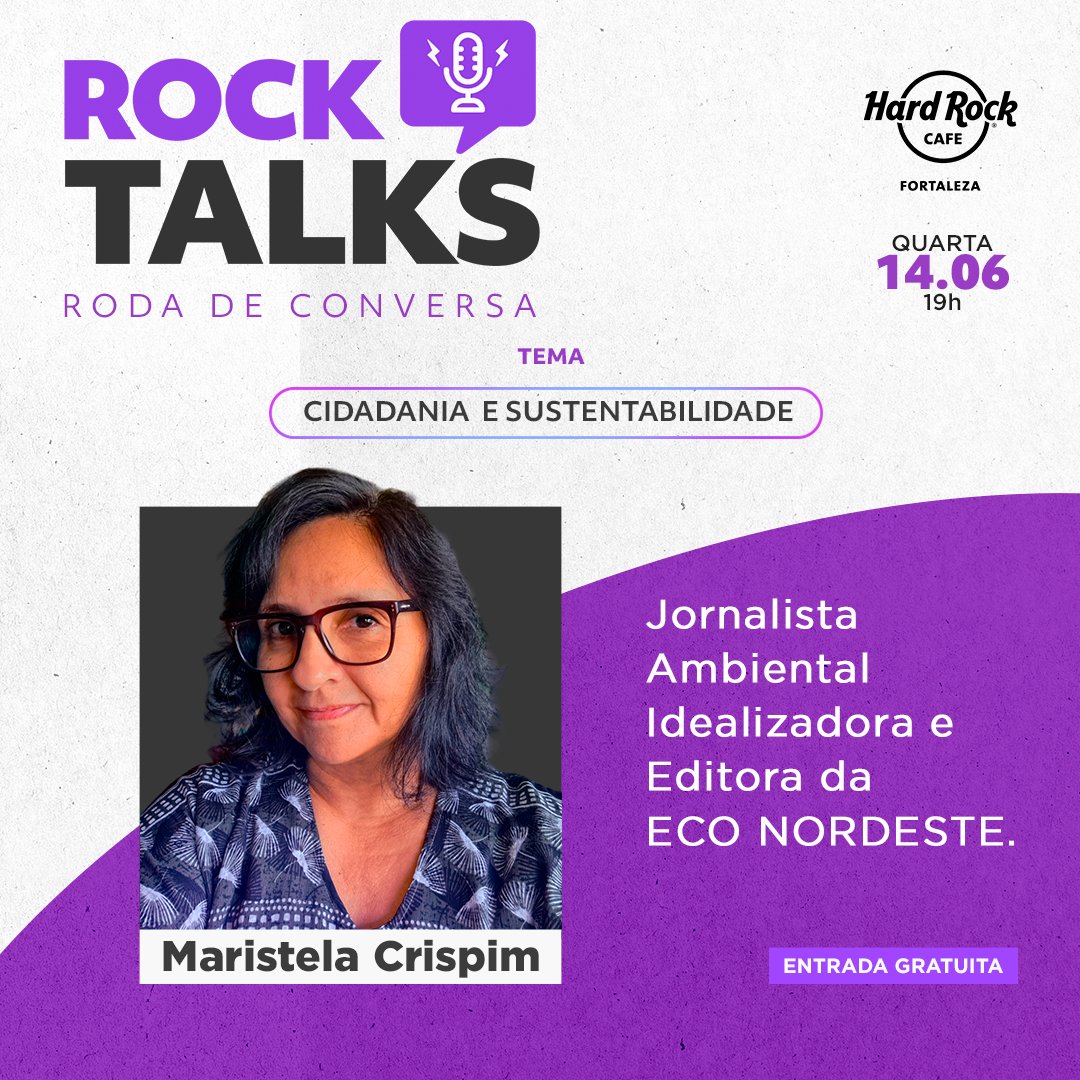 Maristela Crispim (@stelacrispim) on Twitter photo Neste dia 14 de junho, às 19h, estarei no Rock Talks com <a href="/MagdaHelenaMaya/">Magda Maya</a> e <a href="/joaofsaraiva/">João Saraiva</a>!
O tema será Cidadania e Sustentabilidade
Faça a sua inscrição pelo link na bio do <a href="/HRCFortaleza/">Hard Rock Cafe Fortaleza</a> Informações (85) 9726-6195
#hardrockcafefortaleza
#rocktalks Neste dia 14 de junho, às 19h, estarei no Rock Talks com <a href="/MagdaHelenaMaya/">Magda Maya</a> e <a href="/joaofsaraiva/">João Saraiva</a>!
O tema será Cidadania e Sustentabilidade
Faça a sua inscrição pelo link na bio do <a href="/HRCFortaleza/">Hard Rock Cafe Fortaleza</a> Informações (85) 9726-6195
#hardrockcafefortaleza
#rocktalks