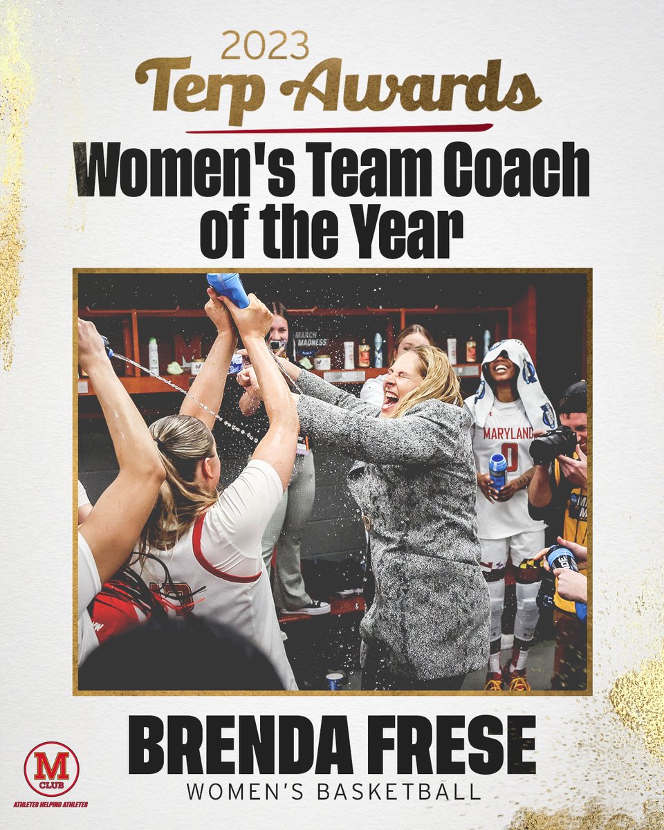 Maryland Terrapins (@umterps) on Twitter photo Congrats to <a href="/BrendaFrese/">Brenda Frese</a> (<a href="/TerpsWBB/">Maryland Women’s Basketball</a>), winner of the Women's Team Coach of the Year!
#TerpAwards23 Congrats to <a href="/BrendaFrese/">Brenda Frese</a> (<a href="/TerpsWBB/">Maryland Women’s Basketball</a>), winner of the Women's Team Coach of the Year!
#TerpAwards23