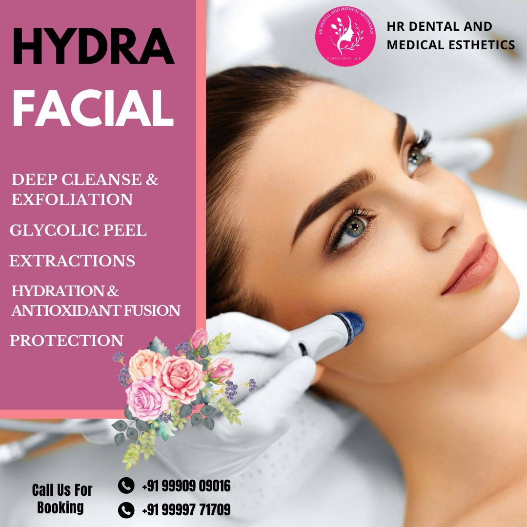 Reveal your skin's true radiance with our Hydra Facial Treatment at by HR Dental And Medical Aesthetics. 
For bookings, call Dr. Himani Bhardwaj at +91 99997 71709 &visit our clinic at SB 34, Shashtri Nagar, Ghaziabad. 
#HydraFacial #SkincareGoals #hrdentalcare #Skincare #Beauty