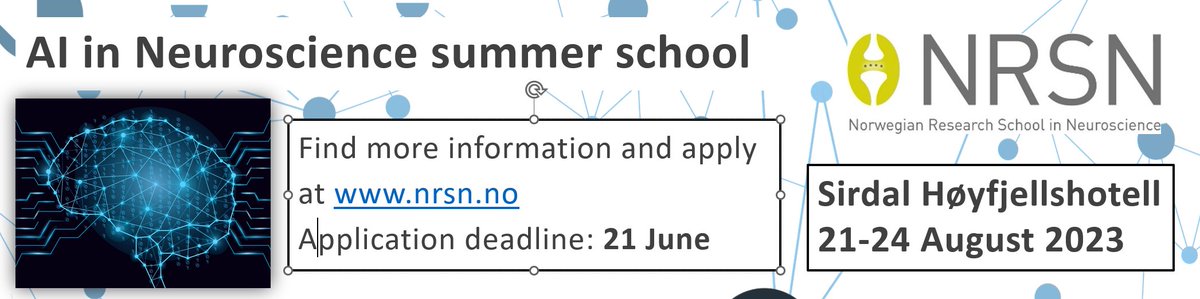 We have extended the application deadline for the AI in Neuroscience summer school by another week!✨
Read more and apply 👉ntnu.edu/nrsn/summer-sc…