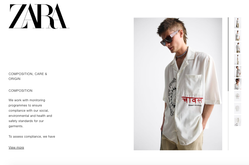 shilpakannan's tweet photo. lol! Zara is selling a shirt that has Hindi words that make no sense: One side says 'Chawal — elements of voyage' which is rice and the other says 'Delhi's sun/ heat Delhi.' 😂    #lostintranslation https://t.co/jLxAR0uUOV