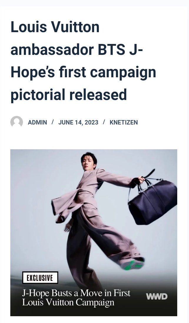 notpannkpop & notnetizenbuzz on X: [NOTPANNKPOP] Louis Vuitton ambassador  BTS J-Hope's first campaign pictorial released, Knetz react   / X