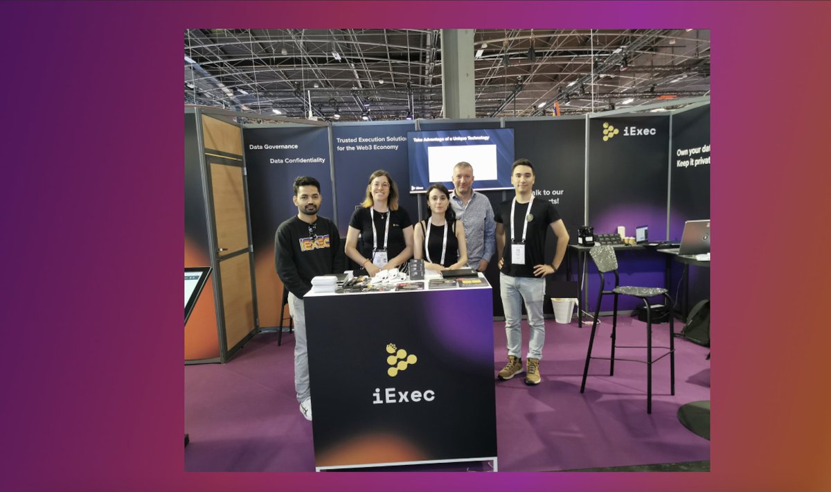 iEx_ec's tweet photo. And we're off! @Vivatechnology, the biggest European tech conference has just started!

The iExec Enterprise team are are delighted to be back again this year to discuss #Web3, data governance, and data privacy with the world's biggest innovators.

Come say hello at booth M19! https://t.co/R9L48IV7yG