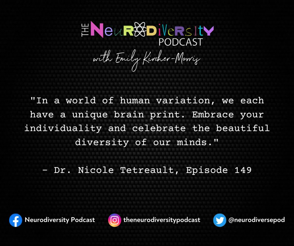 Self-compassion, positivity, and how neurodivergence makes our world a brighter place. It's all in ep. 149 with Dr. Nicole Tetreault! buff.ly/3Uud7Zz 

Be a podcast groupie! Join our FB group: facebook.com/groups/neurodi… 

#neurodiversitypodcast #neuroscience @AwesomeNeuro