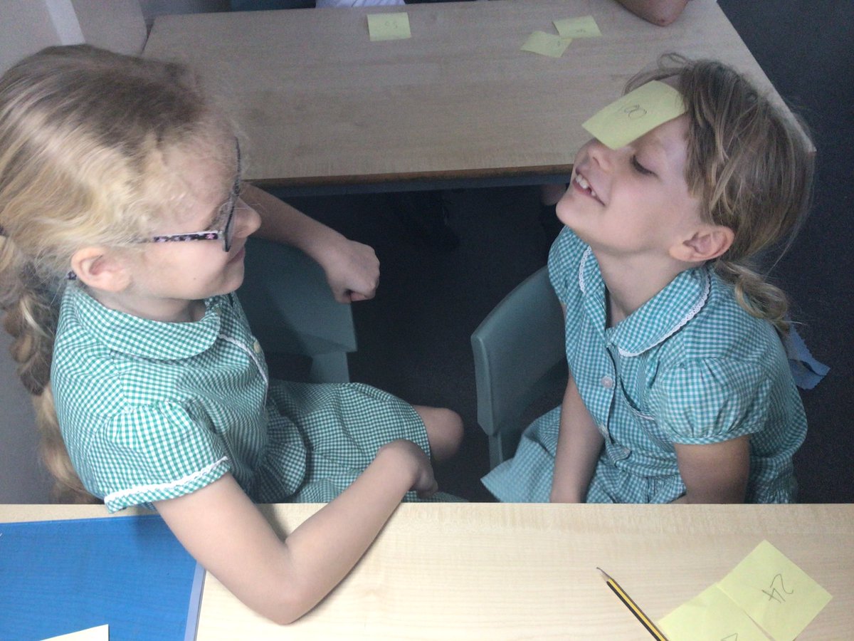 WGPS_2027's tweet photo. Lots of fun during multiplication practice this morning! Can you guess the multiple on your head? #WGPSMaths https://t.co/ZgYCigaVEu