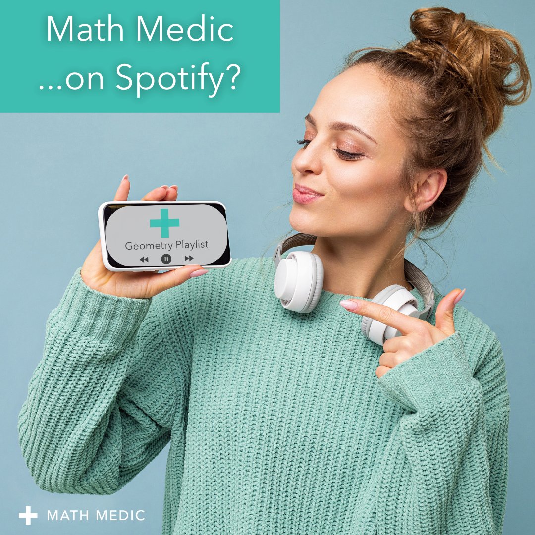 MathMedic's tweet photo. At the beginning of this school year, we created a Geometry playlist on Spotify that attempts to pair each lesson with a song that somehow connects to that lesson's theme or context. 
Check it out via the link in our bio #MathMedic #spotifyplaylist #mathandmusic #teacherlife https://t.co/uXhbaslQbY