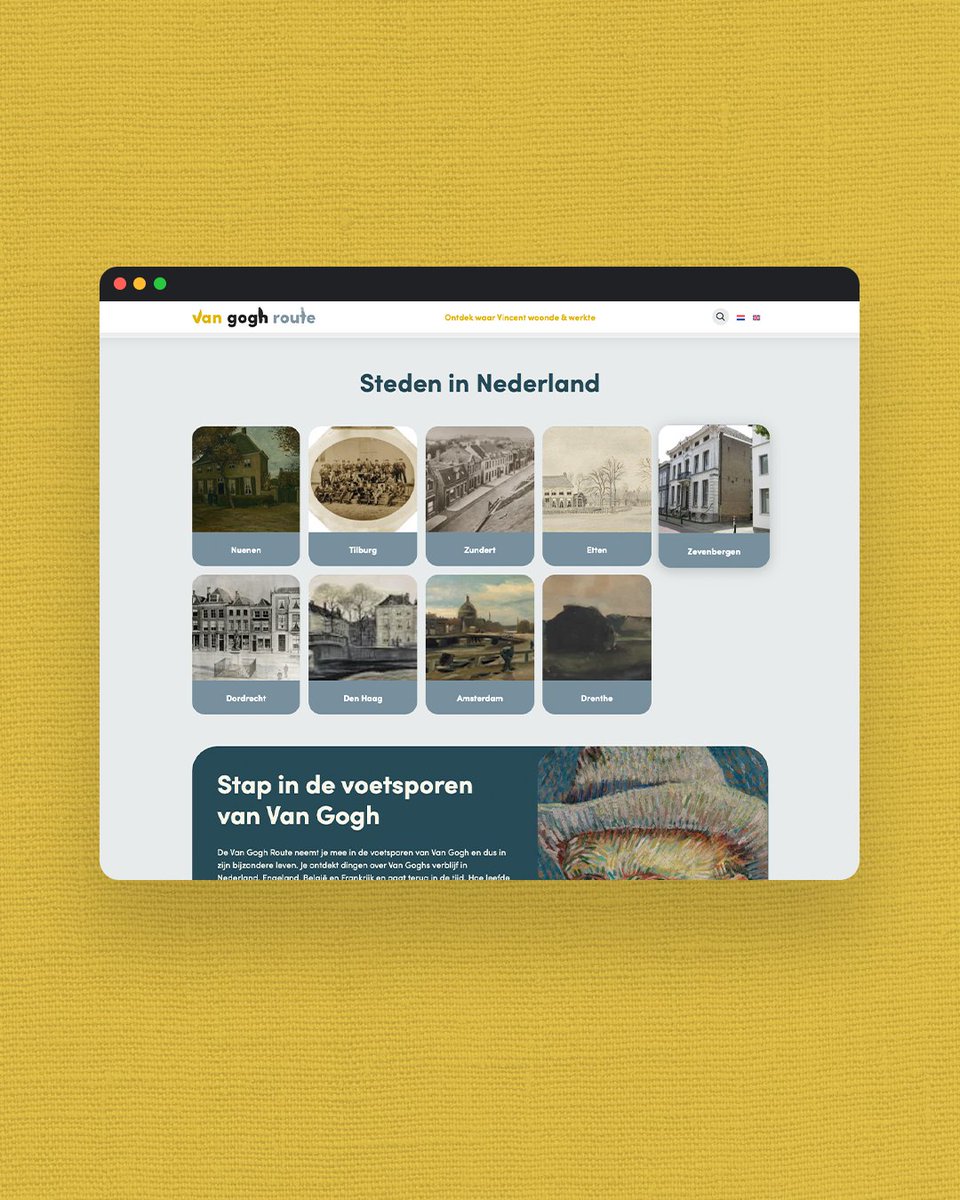 🎨🌻 De wereld van Van Gogh binnen handbereik met de gloednieuwe 'Van Gogh Route' website! Wij zijn trots op onze bijdrage aan dit gave project. Met de nieuwe website kunnen bezoekers nu nog beter geïnformeerd en geïnspireerd worden, om de wonderen van de meester te ontdekken.
