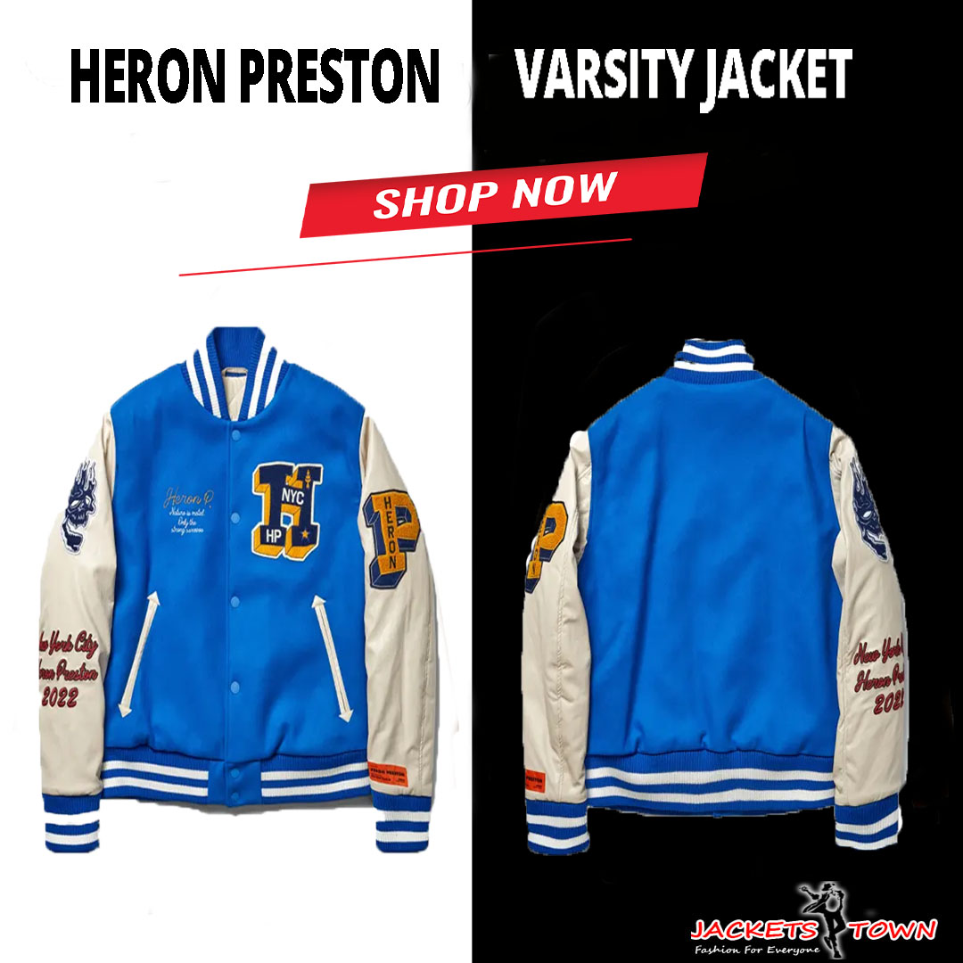 Heron Patches Wool Varsity Jacket - Filmsjackets