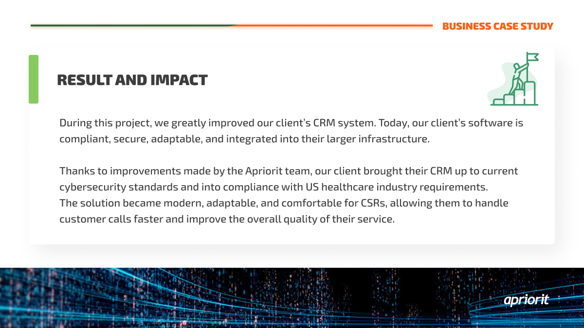Learn how we improved the #security of our client`s existing #CRM solution, perfected the user interface (#UI), rewrote legacy code, and created new modules for the system: bit.ly/3XQbWWi

#cybersecurity #userinterface #healthcare #crmsoftware #crmsystem #webdevelopment…