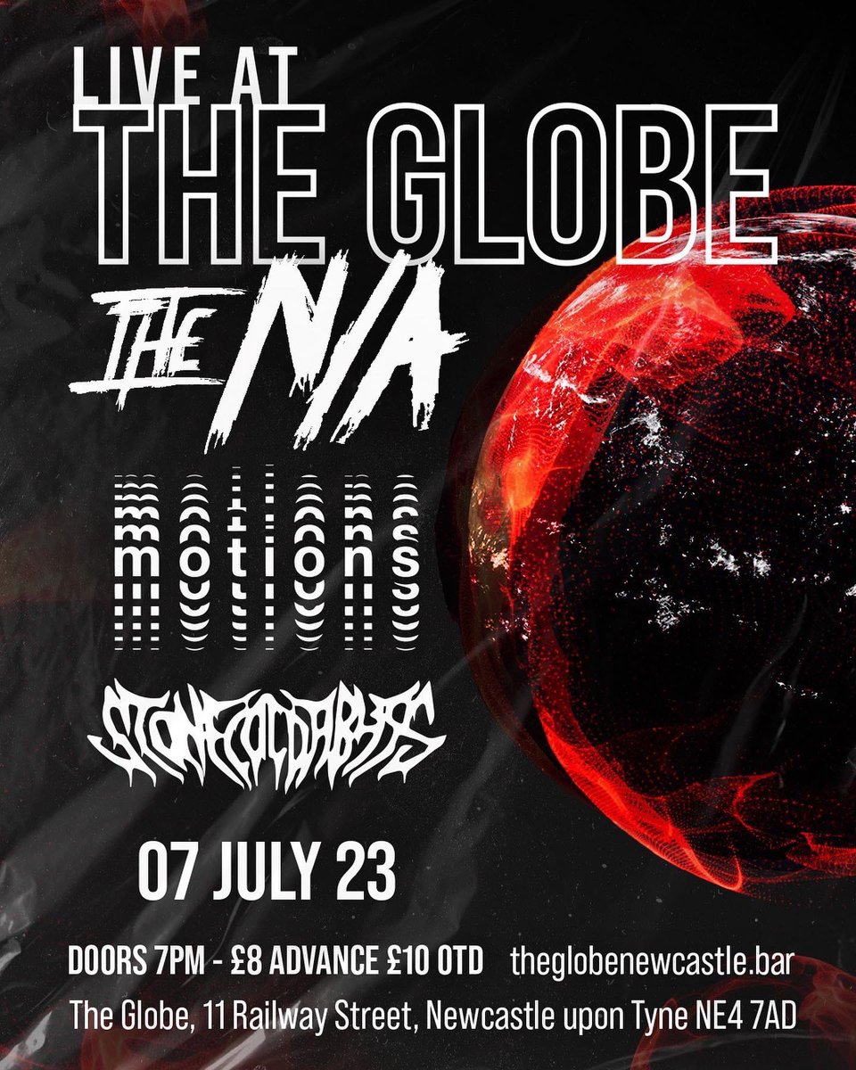 _the_n_a's tweet photo. GIG ANNOUNCEMENT: 07/07/2023
What better way to welcome in the Summer than a night of heavy metal?! 
Join ourselves alongside our friends in m o t i o n s and @stonecoldabyss at @theglobene4 for a celebration of metal in the North east! 

🎫 GET TICKETS: https://t.co/7FUqBXA4QO https://t.co/tk49gSefpX