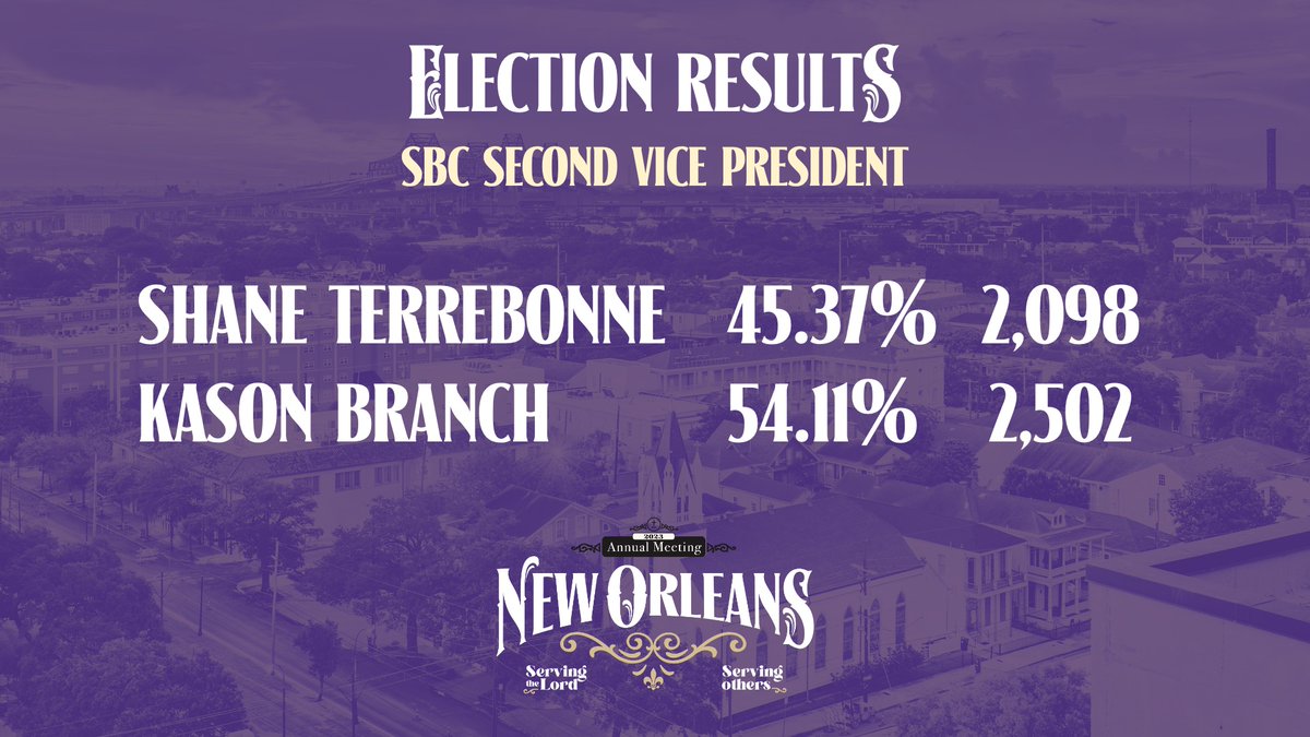 SBC 2VP results: Kason Branch is your new second vice president