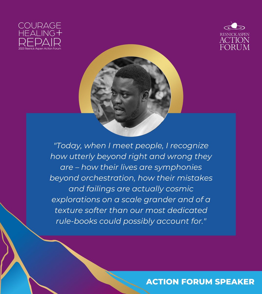 Embrace truth in introspection and relationships for healing. We're excited to welcome Bayo Akomolafe to #AspenAction in just six short weeks. Learn more about the speaker line up: bit.ly/aspenactionspe…

#LeadershipTransformation #Healing