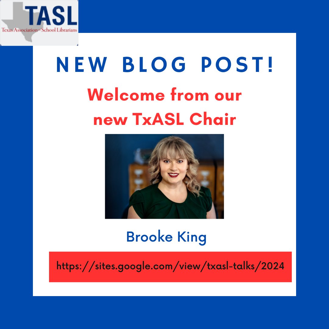 Be sure to read the first #Txasl Talks #blog of 2024 from our new chair @brooke_bking #librarian #TxASL #library @KimKrutka @thenextgenlib 
#blogpost #blogs #blogger #bloggers sites.google.com/view/txasl-tal…