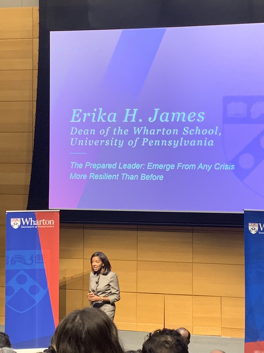 Honor to hear Dean Erika James, @Wharton today about leadership. #LeadershipDevelopment through crisis #crisisleadership