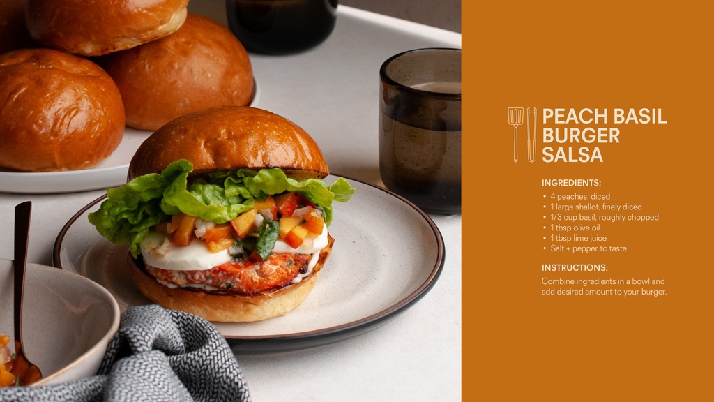 It's backyards, BBQs, and… brioche season! Our Brioche Buns are the perfect vessel for any grilled grub. Try them with salmon burgers and peach basil salsa!

Brioche Buns are available daily at Terra Breads locations.