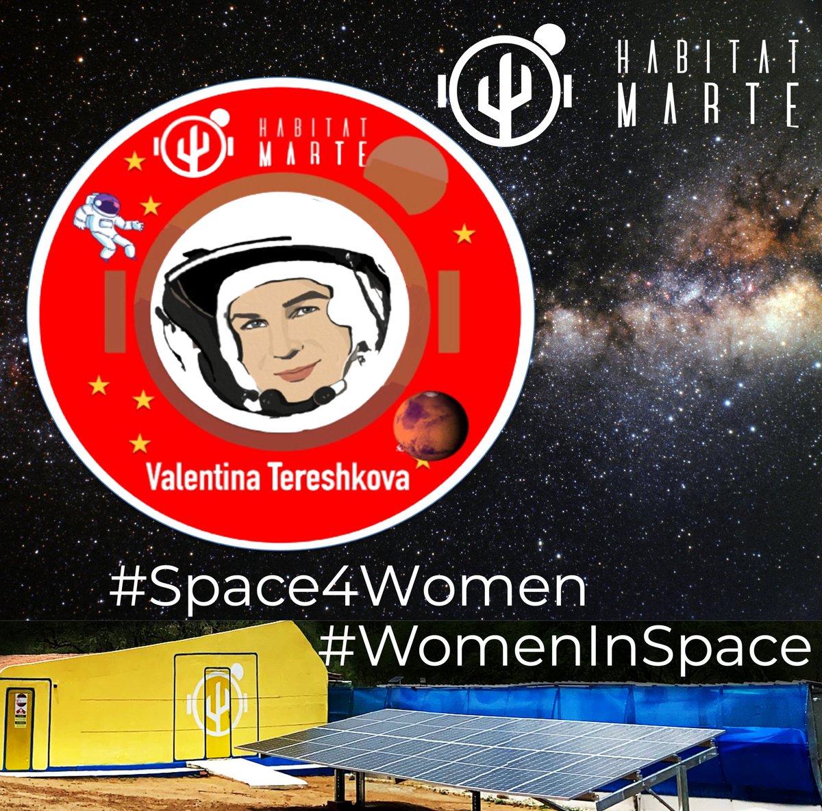 June 13 and 14, 2023 happens @HabitatMarte #space M 145 #ValentinaTereshkova . Tereshkova is the first cosmonaut and the first woman to have gone into space, on June 16, 1963. Participants are from  @ufrnbr @ifrnoficial_ . #WomeninSpace @Space4WomenOOSA  is celebrated by @UNOOSA
