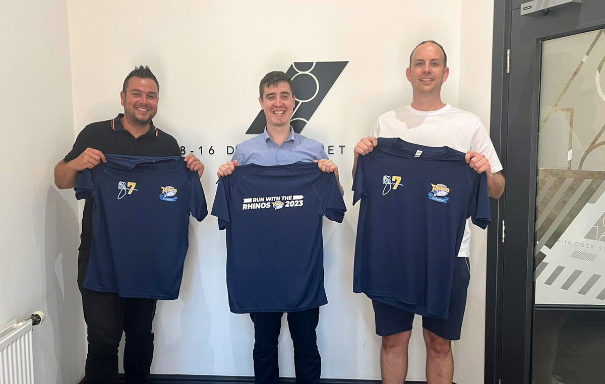We are running the Leeds 10k on Sunday with <a href="/RugbyLeeds/">Leeds Rhinos Foundation</a>. <a href="/MattPerryLawyer/">Matt Perry</a> <a href="/S_T_AdeyAcclaim/">Sean Thornhill-Adey</a> <a href="/PeteHLawyer/">Pete Harling</a> are ready for it and will wear their shirts with pride in aid of a great cause.