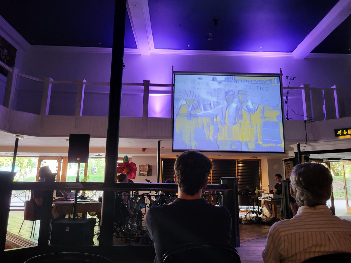 Great to see the fruits of @hmwheatley (@WarwickFilmTV) and @JoseDiasMusic (@COVUNI_CAMC) music and spoken word collab with @MACEarchive 'OFF SCREEN: Musicking archive television and reinterpreting collective memory in Coventry' @LtbShowrooms yesterday evening