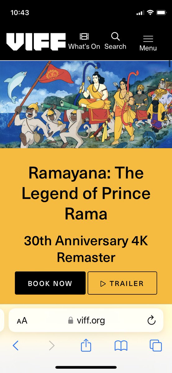 @VIFFest VIFF Centre in #Vancouver is showing #RAMAYANA THE LEGEND OF PRINCE RAMA on June 25&26! ＃バンクーバー　のVIFF CENTREで「#ラーマーヤナ　#ラーマ王子伝説」を６月２５＆２６日に上映いたします！viff.org/whats-on/ramay… #indianfilm #japanimation