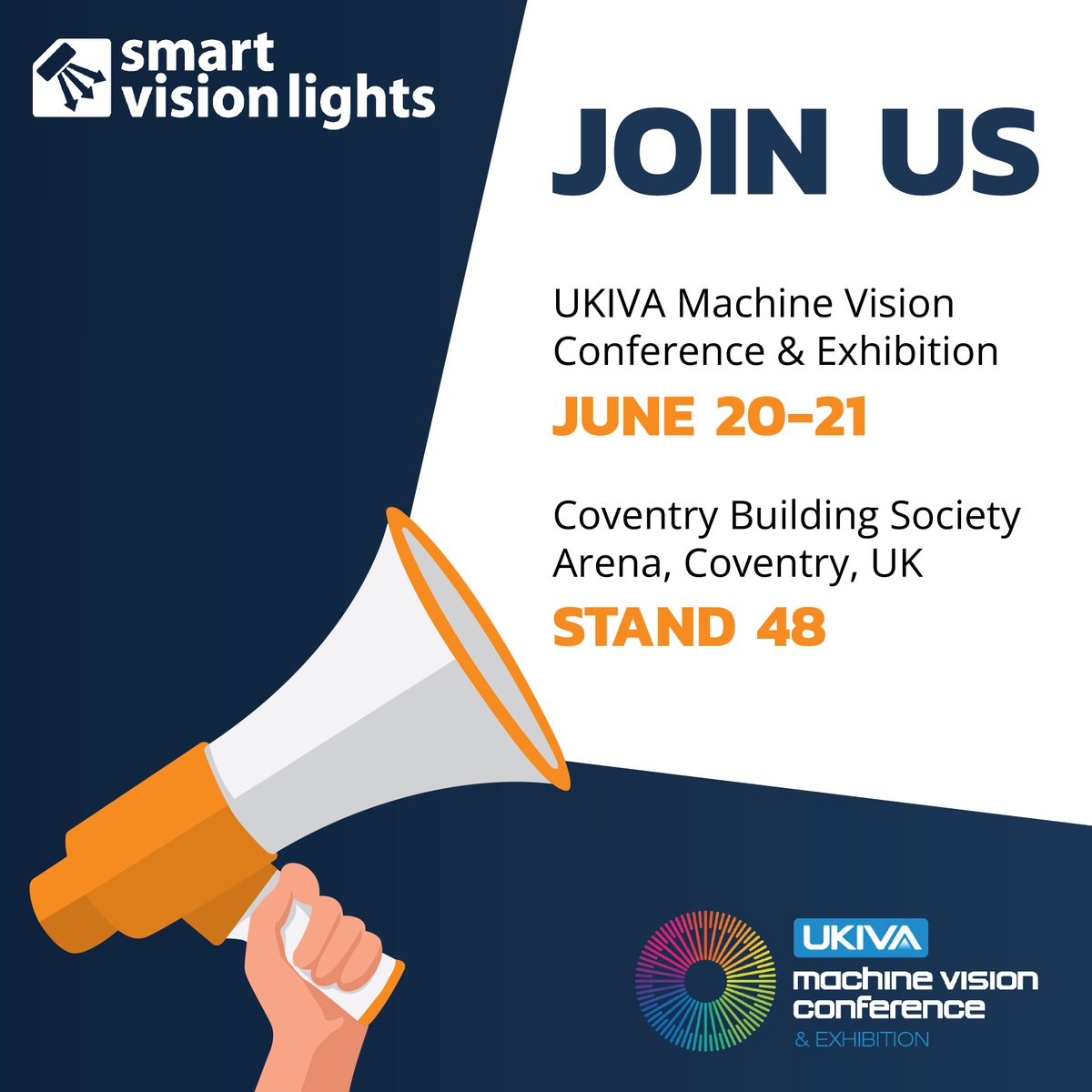 smart_vision's tweet image. Come see us at the UKIVA Machine Vision Conference later this month! Our team will be in Stand 48 to answer your lighting questions and show you our latest products. 

Learn more: hubs.li/Q01Twbjf0 

#UKIVA #MVC2023 #machinevision